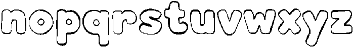 Happy Bold Outline Regular otf (700) Font LOWERCASE