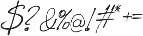 HarabaraHand Italic otf (400) Font OTHER CHARS