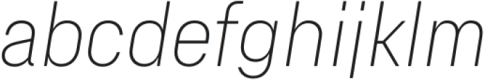 Hardren Extralight Italic otf (200) Font LOWERCASE