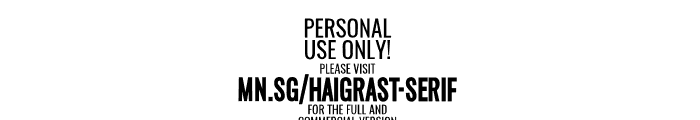 Haigrast Serif Deco PERSONAL Regular Font OTHER CHARS