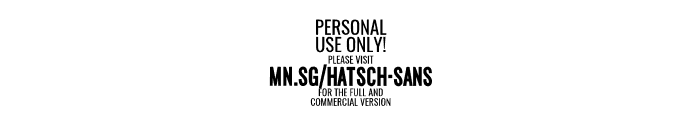 Hatsch Sans PERSONAL USE ONLY Regular Font OTHER CHARS