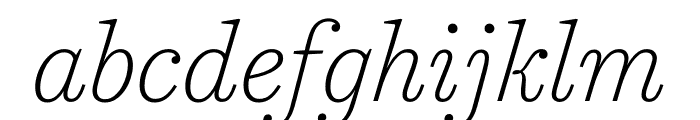 Harriet Text Thin Italic Font LOWERCASE