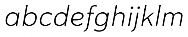 Haboro Sans Extended Light Italic Font LOWERCASE