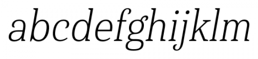 Haboro Serif Condensed Light Italic Font LOWERCASE