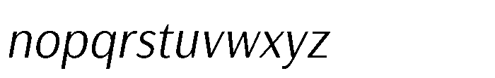 Haboro Gothic Light Condensed Italic Font LOWERCASE