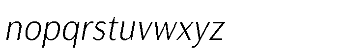 Haboro Gothic Thin Condensed Italic Font LOWERCASE