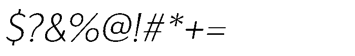 Haboro Gothic Thin Extended Italic Font OTHER CHARS
