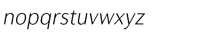 Haboro Gothic Thin Italic Font LOWERCASE