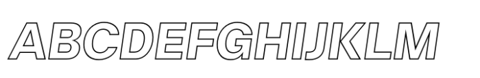 Halenoir Compact Black Outline Oblique Font UPPERCASE