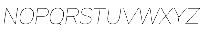 Halenoir Compact Display Thin Oblique Font UPPERCASE