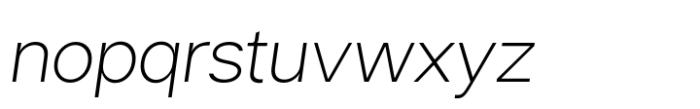 Halenoir Display Extra Light Oblique Font LOWERCASE