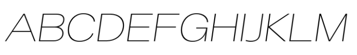 Halenoir Expanded Ultra Light Oblique Font UPPERCASE