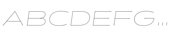 Halogen Flare Pro Greek Hairline Oblique Font UPPERCASE