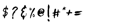 Hanlena Brush Font OTHER CHARS