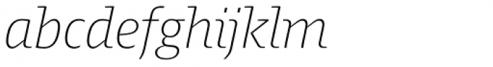 Harrison Serif Pro Extra Light Italic Font LOWERCASE
