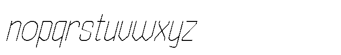 Haugen Sans Thin Italic Font LOWERCASE