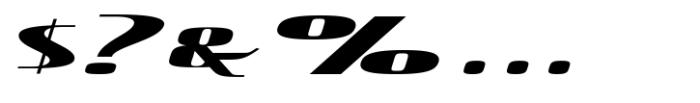 Hautte Black Italic Extra Expanded Font OTHER CHARS