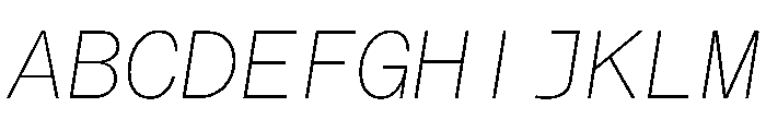 Haffer TRIAL XHMonoThinItalic Instance Font UPPERCASE