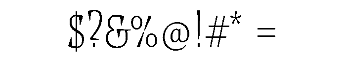 Halibut CondensedThin Font OTHER CHARS