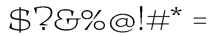 Halibut ExpandedThin Font OTHER CHARS