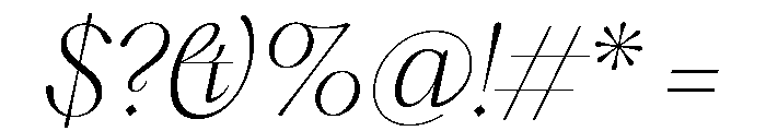 Hatton Ultralight Italic Font OTHER CHARS
