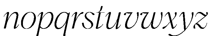 Hatton Ultralight Italic Font LOWERCASE