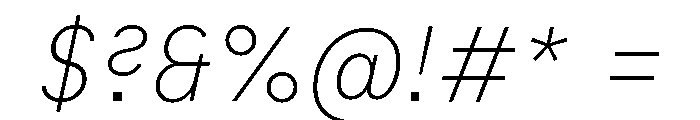 Habitas Thin Italic Font OTHER CHARS