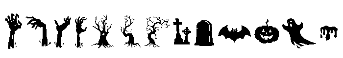 Halau Spooky Graphic Font UPPERCASE