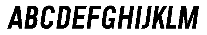 Handy Sans Condensed Regular Oblique Font UPPERCASE