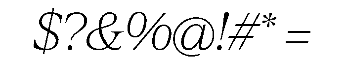 Hardcover Extra Light Italic Font OTHER CHARS