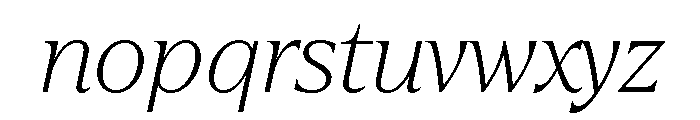 Hardcover Extra Light Italic Font LOWERCASE