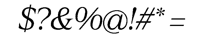 Hardcover Light Italic Font OTHER CHARS