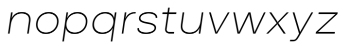 HD Node Sans Wide Thin Italic Font LOWERCASE