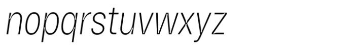 HD Node X Condensed Thin Italic Font LOWERCASE