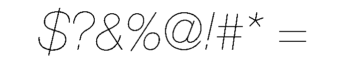 Helvetica Neue Thin Italic Font OTHER CHARS
