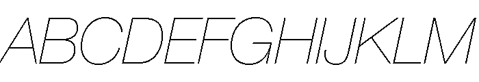Helvetica Neue Thin Italic Font UPPERCASE