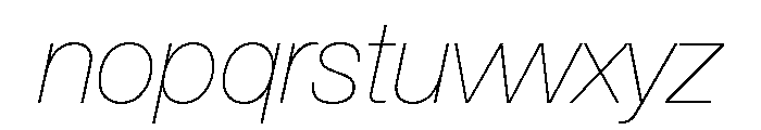 Helvetica Neue Thin Italic Font LOWERCASE