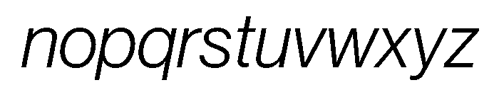 Helvetica Neue World Italic Font LOWERCASE