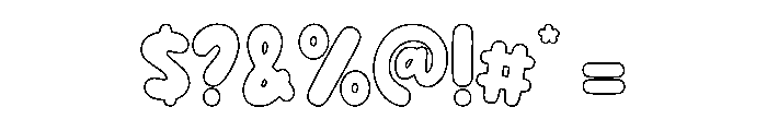 Heart Bubble Outline Font OTHER CHARS