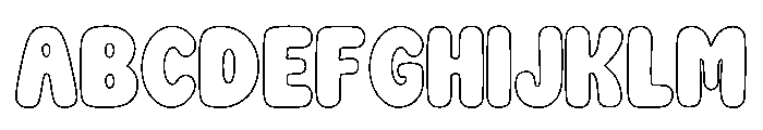 Heart Bubble Outline Font UPPERCASE