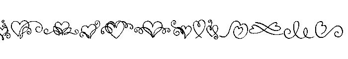 Heart Flourish Lines Font UPPERCASE