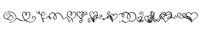 Heart Flourish Lines Font UPPERCASE