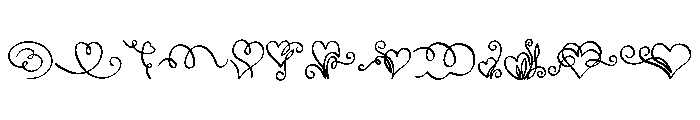 Heart Flourish Lines Font LOWERCASE