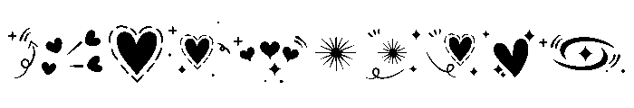 Heart Glitter Font OTHER CHARS