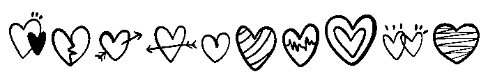 Heart Hand Drawn Font OTHER CHARS