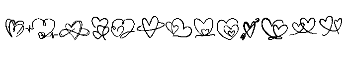 Heart Hand Drawn Font UPPERCASE