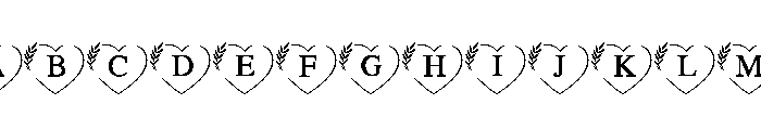 Heart Leaf Monogram Font UPPERCASE
