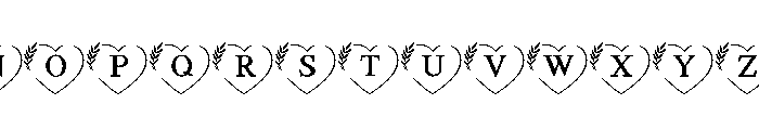Heart Leaf Monogram Font UPPERCASE