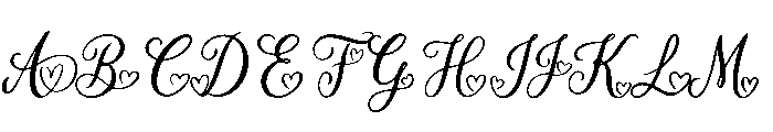 Heart Melody Font UPPERCASE