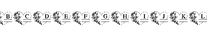 Heart Rose Monogram Font UPPERCASE